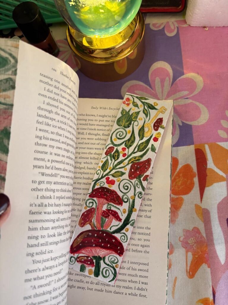 Emily Wilde's Encyclopaedia of Faeries hand painted bookmark
